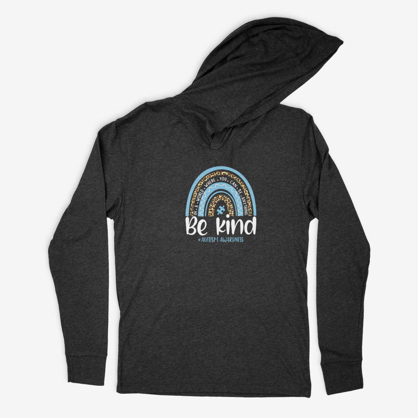 Blue Rainbow Be Kind Hooded Sweatshirt